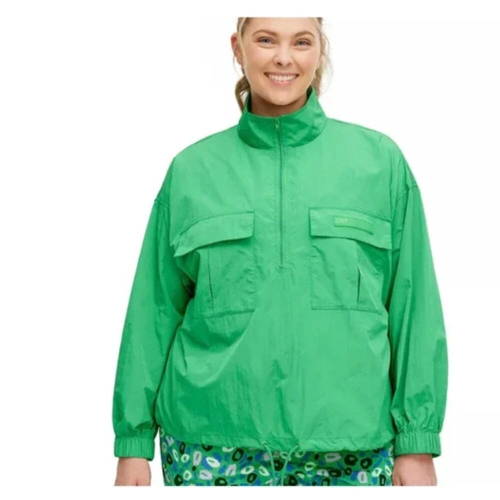NWT DVF DIANE VON FURSTENBERG X TARGET Nylon Long Sleeve Half Zip Jacket 3X